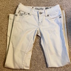 White Miss Me Jeans Boot Cut Sparkly